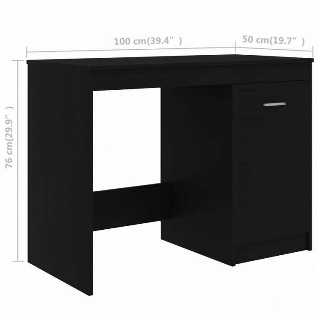 vidaXL デスク ブラック 100x50x76cm エンジニアリングウッド家具 オフィス家具 デスク(代引不可)【送料無料】_8