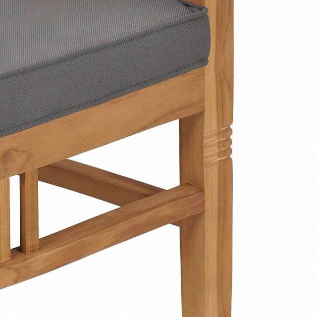 vidaXL ガーデンダイニング3点セット クッション付き チーク無垢材家具 アウトドア家具 屋外家具セット(代引不可)【送料無料】_10