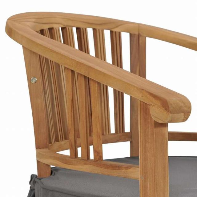 vidaXL ガーデンダイニング3点セット クッション付き チーク無垢材家具 アウトドア家具 屋外家具セット(代引不可)【送料無料】_11