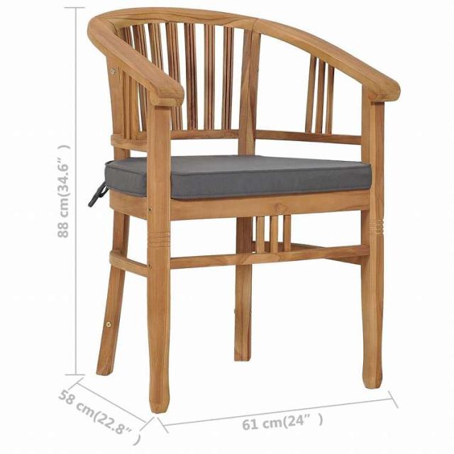vidaXL ガーデンダイニング3点セット クッション付き チーク無垢材家具 アウトドア家具 屋外家具セット(代引不可)【送料無料】_12