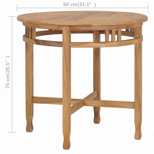 vidaXL ガーデンダイニング3点セット クッション付き チーク無垢材家具 アウトドア家具 屋外家具セット(代引不可)【送料無料】_13