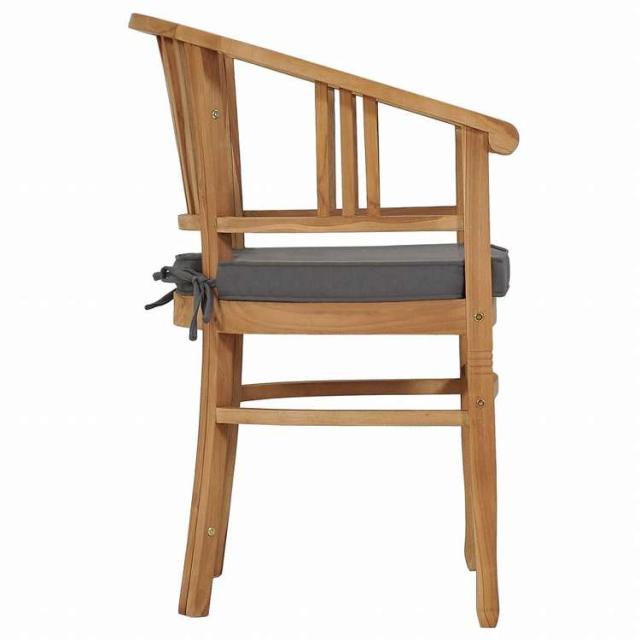 vidaXL ガーデンダイニング3点セット クッション付き チーク無垢材家具 アウトドア家具 屋外家具セット(代引不可)【送料無料】_8
