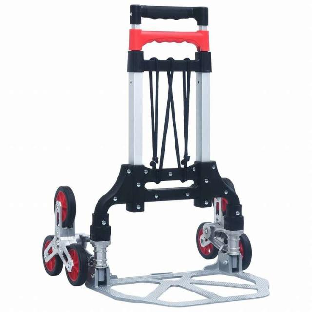 vidaXL 折りたたみ式 階段用 運搬台車 70kg アルミ製 シルバーハードウェア ツール はしご・足場 はしご用カート(代引不可)【送料無料】_1