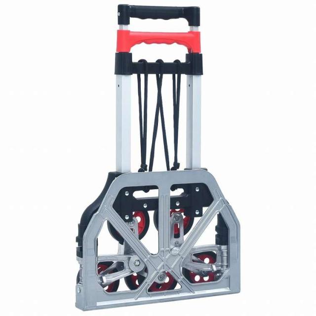 vidaXL 折りたたみ式 階段用 運搬台車 70kg アルミ製 シルバーハードウェア ツール はしご・足場 はしご用カート(代引不可)【送料無料】_4