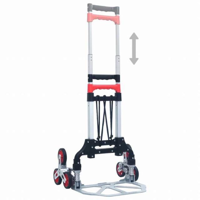 vidaXL 折りたたみ式 階段用 運搬台車 70kg アルミ製 シルバーハードウェア ツール はしご・足場 はしご用カート(代引不可)【送料無料】_8