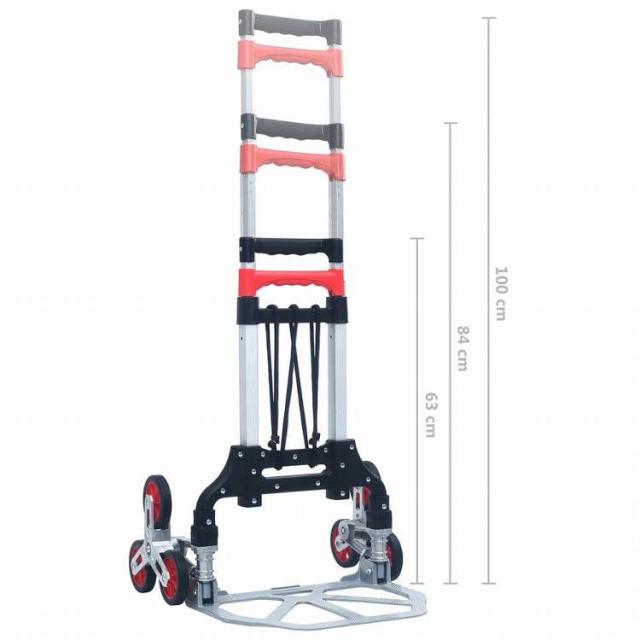 vidaXL 折りたたみ式 階段用 運搬台車 70kg アルミ製 シルバーハードウェア ツール はしご・足場 はしご用カート(代引不可)【送料無料】_9