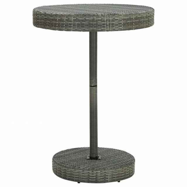 vidaXL ガーデンテーブル グレー 75.5x106cm ポリラタン製家具 アウトドア家具 アウトドアテーブル(代引不可)【送料無料】