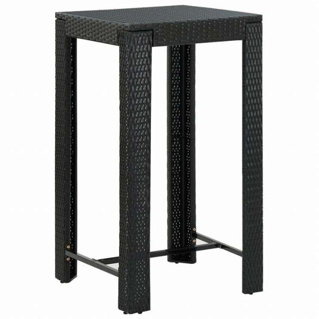 vidaXL ガーデンバーテーブル ブラック 60.5x60.5x110.5 cm ポリラタン製家具 アウトドア家具 アウトドアテーブル(代引不可)【送料無料】
