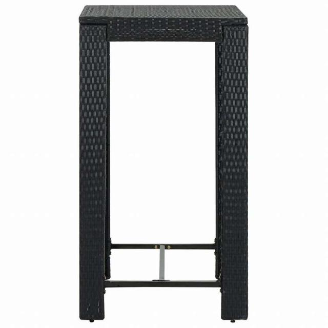 vidaXL ガーデンバーテーブル ブラック 60.5x60.5x110.5 cm ポリラタン製家具 アウトドア家具 アウトドアテーブル(代引不可)【送料無料】_1