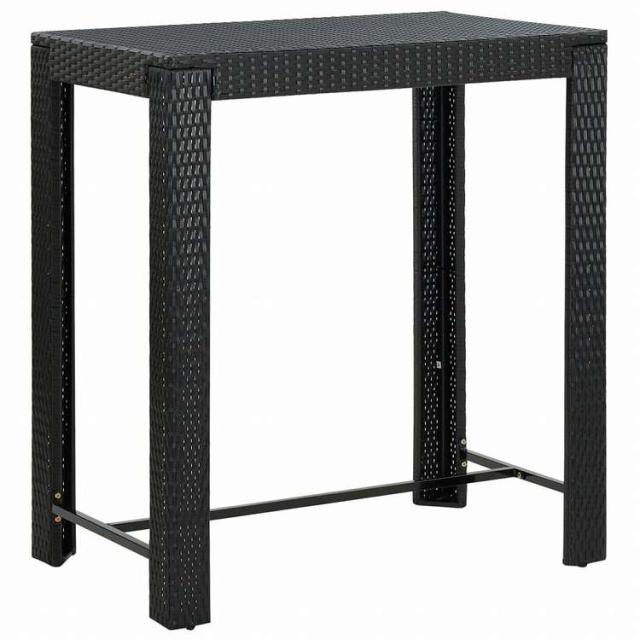 vidaXL ガーデンバーテーブル ブラック 100x60.5x110.5cm ポリラタン製家具 アウトドア家具 アウトドアテーブル(代引不可)【送料無料】