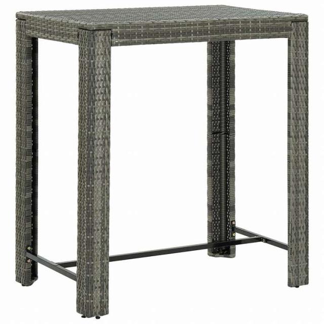 vidaXL ガーデンバーテーブル グレー 100x60.5x110.5 cm ポリラタン製家具 アウトドア家具 アウトドアテーブル(代引不可)【送料無料】