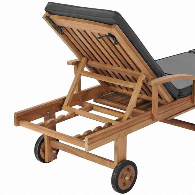 vidaXL サンラウンジャー 2点セット クッション付き チーク無垢材 ダークグレー家具 アウトドア家具 屋外椅子 サンラウンジャー(代引不可)【送料無料】_8