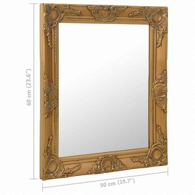 vidaXL ウォールミラー バロック調 50x60cm ゴールドホーム&ガーデン デコレーション 鏡(代引不可)【送料無料】