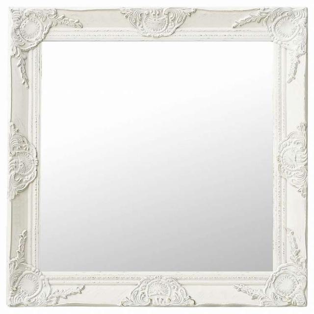 vidaXL ウォールミラー バロック調 60x60cm ホワイトホーム&ガーデン デコレーション 鏡(代引不可)【送料無料】
