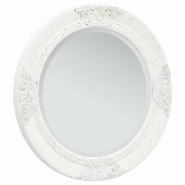 vidaXL ウォールミラー バロック調 50cm ホワイトホーム&ガーデン デコレーション 鏡(代引不可)【送料無料】