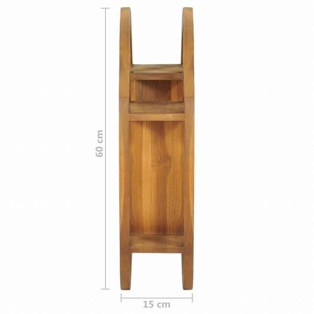 vidaXL 陰陽デザイン ウォールシェルフ 60x15x60cm チーク無垢材家具 棚 壁面収納棚・壁面ラック(代引不可)【送料無料】_5