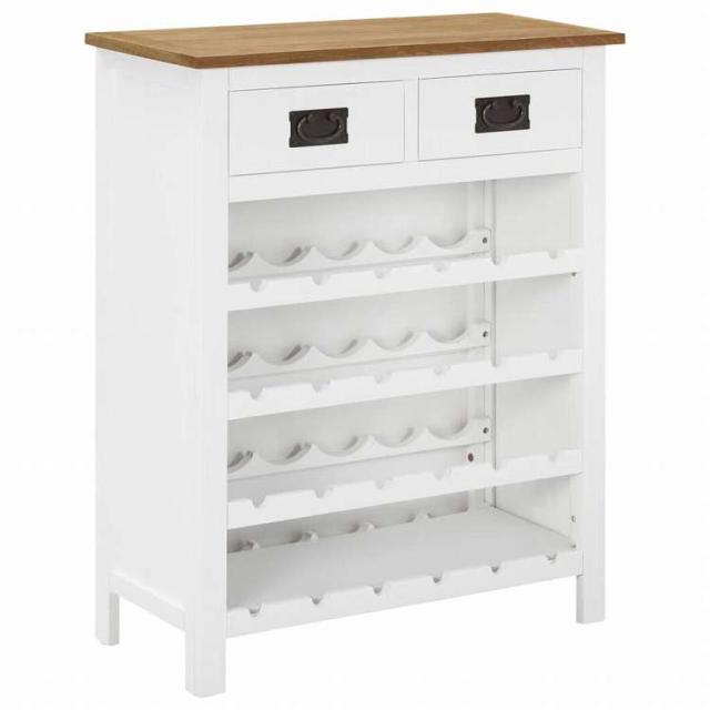 vidaXL ワインキャビネット 72x32x90cm オーク無垢材家具 キャビネット&amp;収納 ワインラック(代引不可)【送料無料】