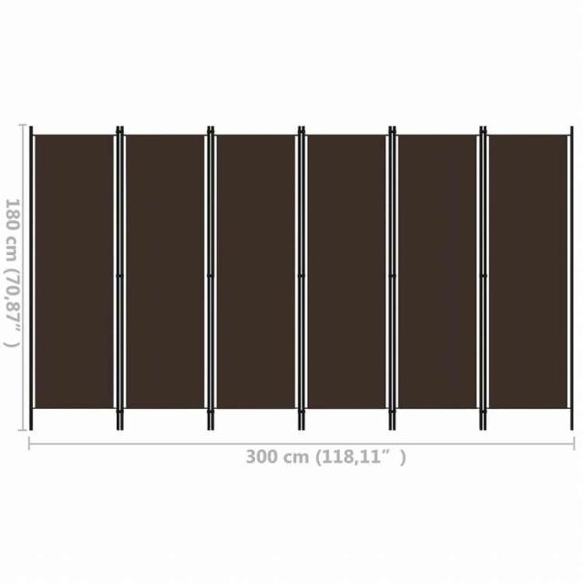 vidaXL 間仕切り 6枚パネル ブラウン 300x180cm家具 間仕切り(代引不可)【送料無料】_5