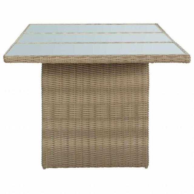 vidaXL ガーデンテーブル 200x100x74cm ガラス&ポリラタン製 ブラウン家具 アウトドア家具 アウトドアテーブル(代引不可)【送料無料】_2