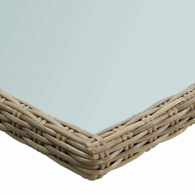 vidaXL ガーデンテーブル 200x100x74cm ガラス&ポリラタン製 ブラウン家具 アウトドア家具 アウトドアテーブル(代引不可)【送料無料】_3