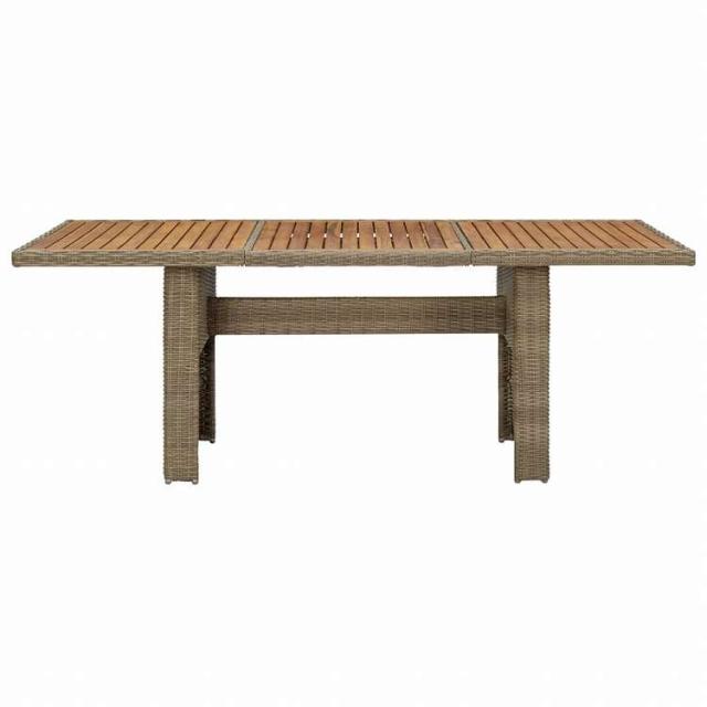 vidaXL ガーデンダイニングテーブル 200x100x74cm ポリラタン製 ブラウン家具 アウトドア家具 アウトドアテーブル(代引不可)【送料無料】_1