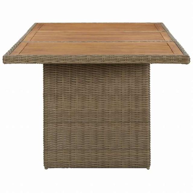 vidaXL ガーデンダイニングテーブル 200x100x74cm ポリラタン製 ブラウン家具 アウトドア家具 アウトドアテーブル(代引不可)【送料無料】_2