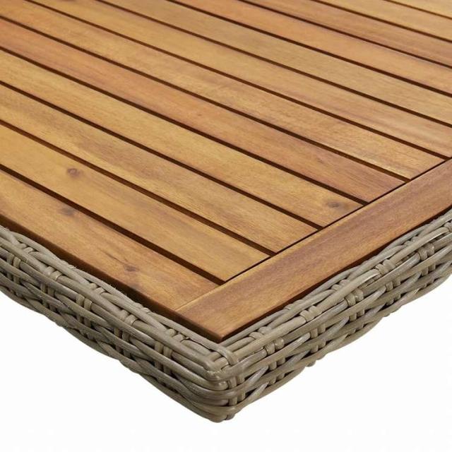 vidaXL ガーデンダイニングテーブル 200x100x74cm ポリラタン製 ブラウン家具 アウトドア家具 アウトドアテーブル(代引不可)【送料無料】_3