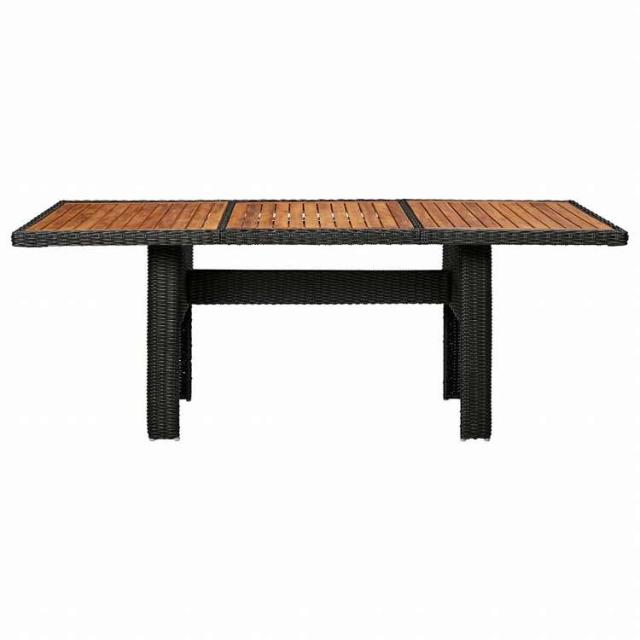 vidaXL ガーデンテーブル 200x100x74cm ポリラタン製 ブラック家具 アウトドア家具 アウトドアテーブル(代引不可)【送料無料】_1