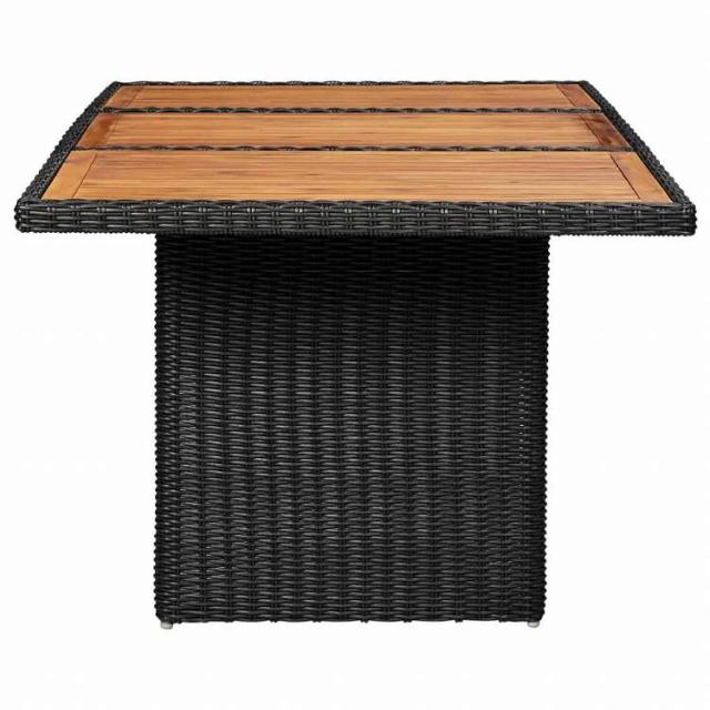 vidaXL ガーデンテーブル 200x100x74cm ポリラタン製 ブラック家具 アウトドア家具 アウトドアテーブル(代引不可)【送料無料】_2