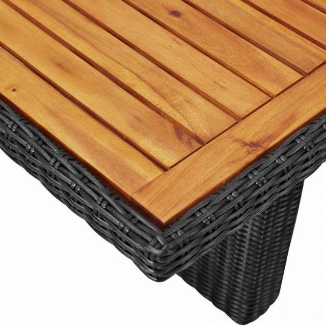 vidaXL ガーデンテーブル 200x100x74cm ポリラタン製 ブラック家具 アウトドア家具 アウトドアテーブル(代引不可)【送料無料】_3