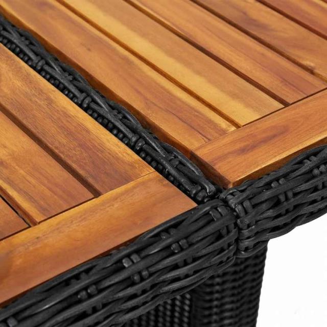 vidaXL ガーデンテーブル 200x100x74cm ポリラタン製 ブラック家具 アウトドア家具 アウトドアテーブル(代引不可)【送料無料】_4