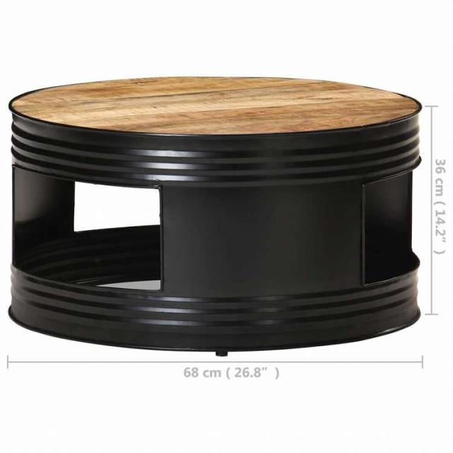 vidaXL 珈琲速見表 黒いこと 68x68x36糎 マンゴー純乎たる材 (粗い)調度品 速見表 声遣い速見表 珈琲速見表(代引不可)【貨物輸送無料】