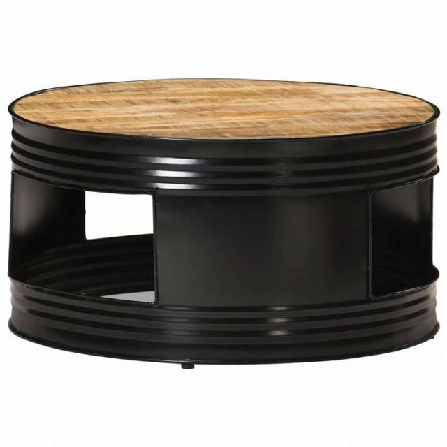 vidaXL 珈琲速見表 黒いこと 68x68x36糎 マンゴー純乎たる材 (粗い)調度品 速見表 声遣い速見表 珈琲速見表(代引不可)【貨物輸送無料】