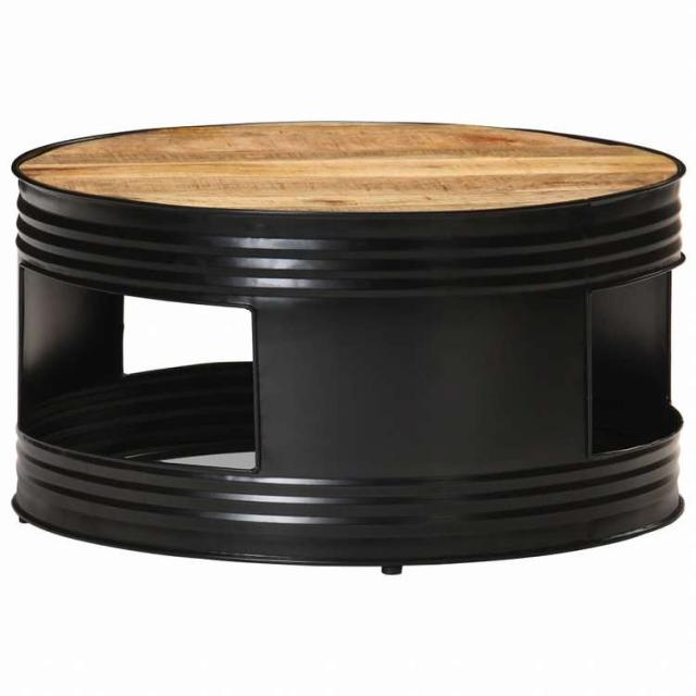 vidaXL 珈琲速見表 黒いこと 68x68x36糎 マンゴー純乎たる材 (粗い)調度品 速見表 声遣い速見表 珈琲速見表(代引不可)【貨物輸送無料】