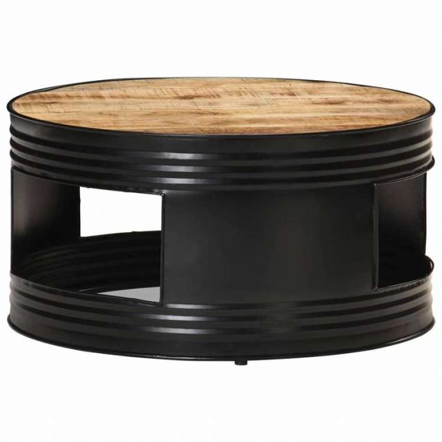 vidaXL 珈琲速見表 黒いこと 68x68x36糎 マンゴー純乎たる材 (粗い)調度品 速見表 声遣い速見表 珈琲速見表(代引不可)【貨物輸送無料】