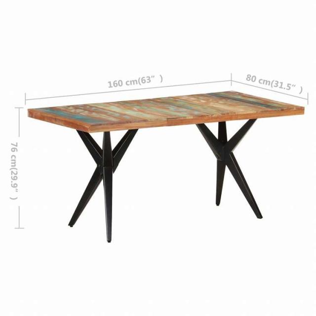 vidaXL ダイニングテーブル 160x80x76 cm 無垢の再生木材家具 テーブル キッチン・ダイニングルームテーブル(代引不可)【送料無料】_6