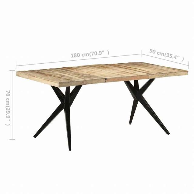 vidaXL ダイニングテーブル 180x90x76cm マンゴーウッド (粗目)家具 テーブル キッチン・ダイニングルームテーブル(代引不可)【送料無料】_5