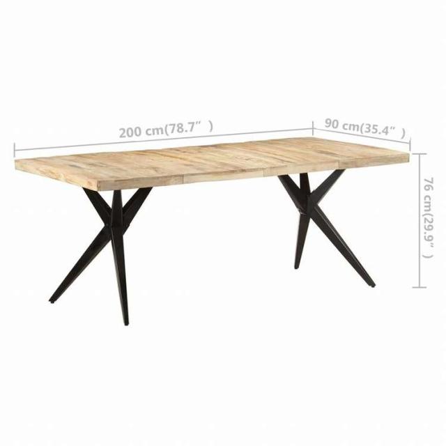 vidaXL ダイニングテーブル 200x90x76cm マンゴーウッド (粗目)家具 テーブル キッチン・ダイニングルームテーブル(代引不可)【送料無料】_5