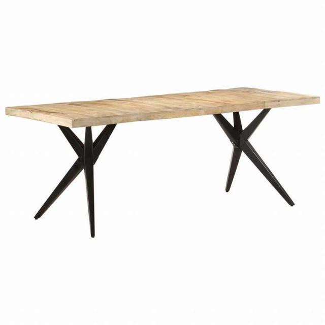vidaXL ダイニングテーブル 200x90x76cm マンゴーウッド (粗目)家具 テーブル キッチン・ダイニングルームテーブル(代引不可)【送料無料】_6