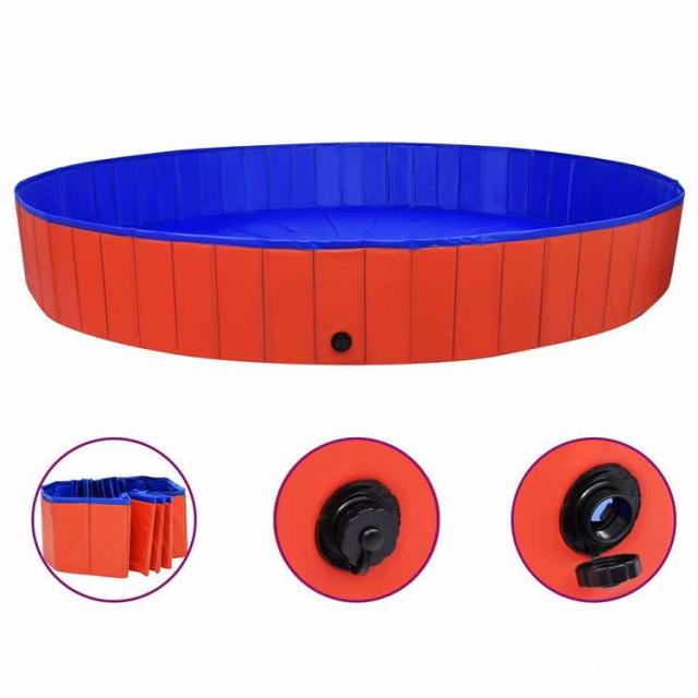vidaXL 折りたたみ式 犬用プール レッド 300x40cm PVC製動物&ペット用品 ペット用品 犬用品(代引不可)【送料無料】