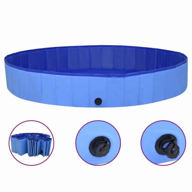 vidaXL 折りたたみ式 犬用プール ブルー 200x30cm PVC製動物&ペット用品 ペット用品 犬用品(代引不可)【送料無料】