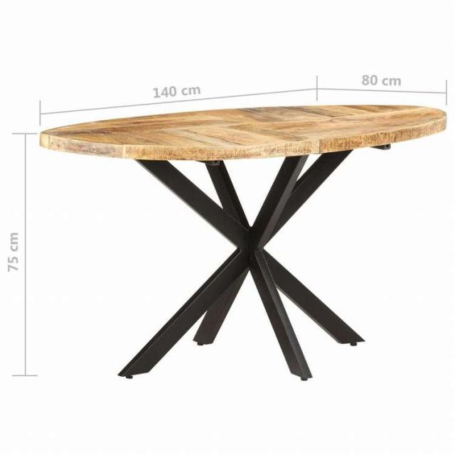 vidaXL ダイニングテーブル 140x80x75 cm マンゴー無垢材家具 テーブル キッチン・ダイニングルームテーブル(代引不可)【送料無料】_6