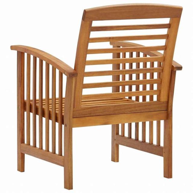vidaXL ガーデンチェア 2点 アカシア無垢材家具 アウトドア家具 屋外椅子 アウトドアベンチチェア(代引不可)【送料無料】_4