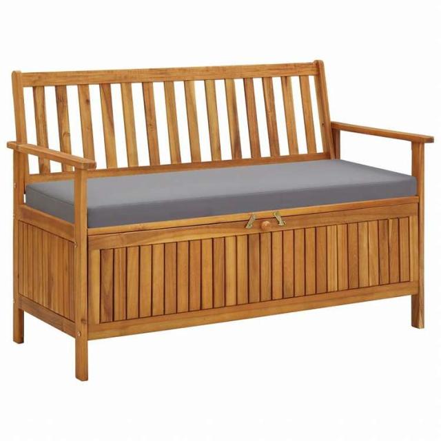 vidaXL ガーデン収納ベンチ 120cm アカシア無垢材家具 アウトドア家具 屋外椅子 アウトドアベンチ(代引不可)【送料無料】