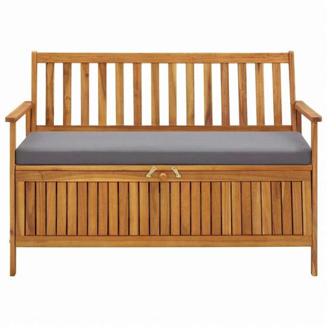 vidaXL ガーデン収納ベンチ 120cm アカシア無垢材家具 アウトドア家具 屋外椅子 アウトドアベンチ(代引不可)【送料無料】_1