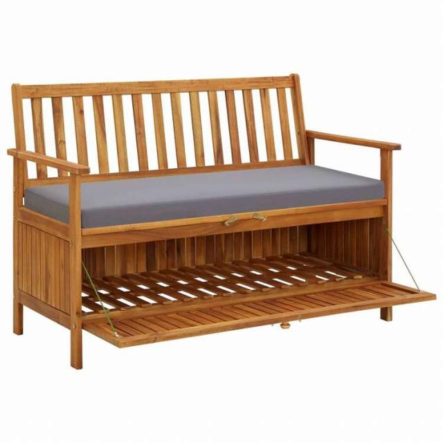 vidaXL ガーデン収納ベンチ 120cm アカシア無垢材家具 アウトドア家具 屋外椅子 アウトドアベンチ(代引不可)【送料無料】_4
