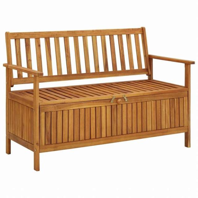 vidaXL ガーデン収納ベンチ 120cm アカシア無垢材家具 アウトドア家具 屋外椅子 アウトドアベンチ(代引不可)【送料無料】