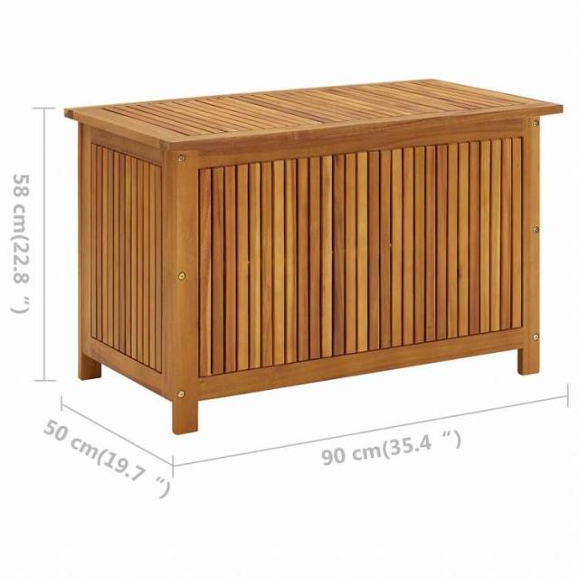 vidaXL ガーデン収納ボックス 90x50x58cm アカシア無垢材家具 アウトドア家具 屋外収納ボックス(代引不可)【送料無料】_8