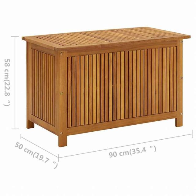 vidaXL ガーデン収納ボックス 90x50x58cm アカシア無垢材家具 アウトドア家具 屋外収納ボックス(代引不可)【送料無料】_9