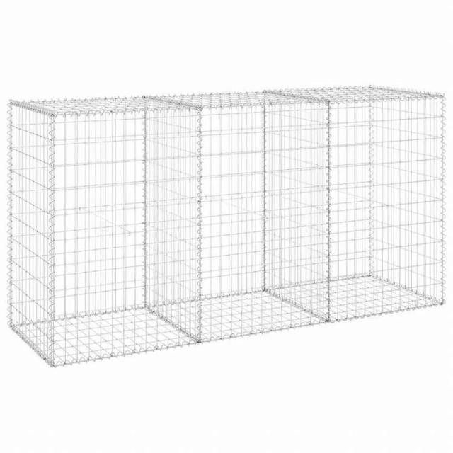 vidaXL ガビオンウォール カバー付 亜鉛メッキ鋼板製 200 x 60 x 100 cmハードウェア フェンス&バリア フェンスパネル(代引不可)【送料無料】_1
